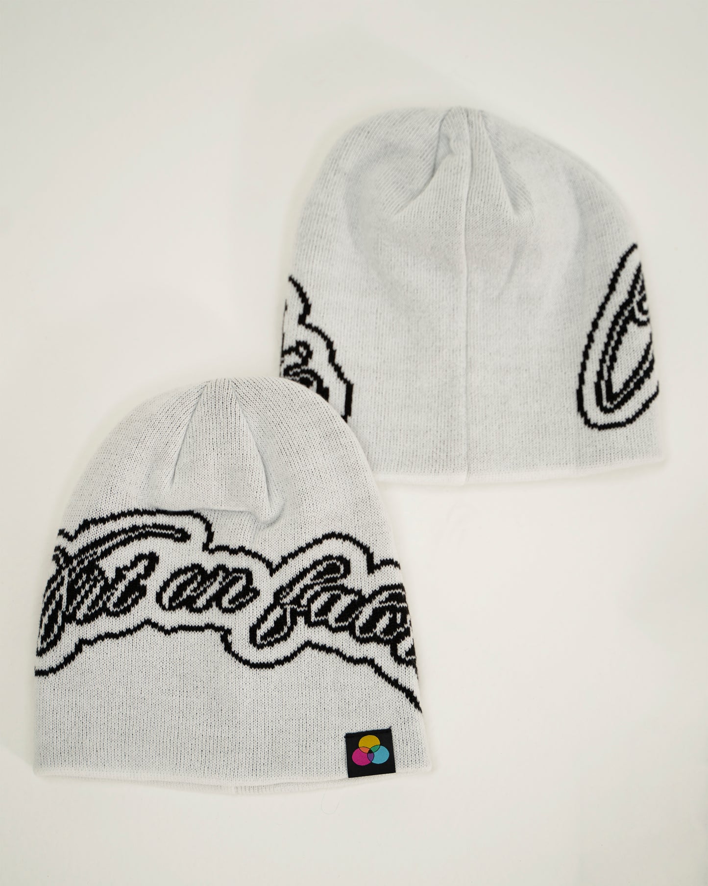 RESTOCK - ARCHED LOGO KNITTED BEANIE WHITE