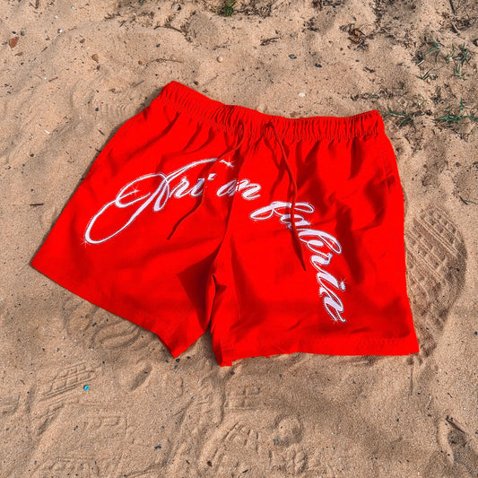 SOLD OUT - RED GENUINE SWAROVSKI CRYSTAL BOARDSHORTS